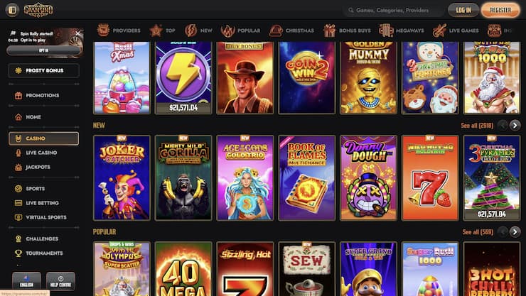 Gransino Casino Spiele und Slots